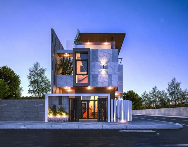 Hình ảnh công trình: Thiết kế nhà phố 3 tầng 2 mặt tiền